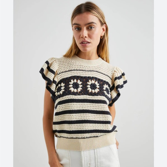 Rails Tops - Rails Penelope Striped Crochet Top
